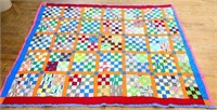 Vintage hand stitched multicolor quilt, see pics
