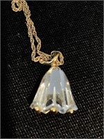 Vintage crystal pendant on gold chain