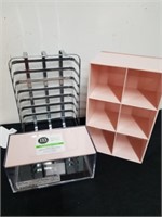 New 7x10x4-in 6 section cosmetic organizer, new 4