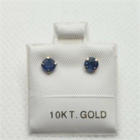 10K YELLOW GOLD SAPPHIRE(0.65CT)  EARRINGS, MADE
