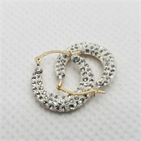 10K YELLOW GOLD CUBIC ZIRCONIA  EARRINGS (~WEIGHT