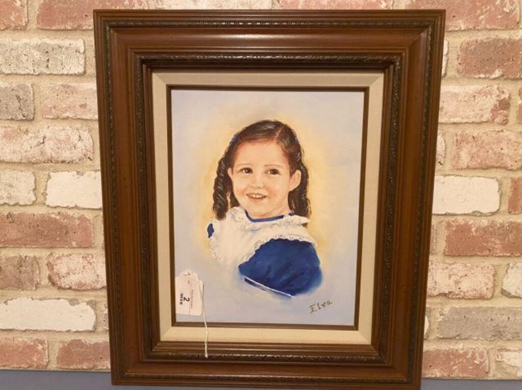 FRAMED ORIGINAL CHILD'S PORTRAIT PAINTING