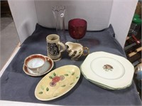 Lot Of Assorted Items - Plates, Vase, Cup And