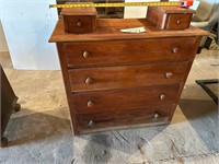 4 drawer oak dresser, 2 handkerchif drawers