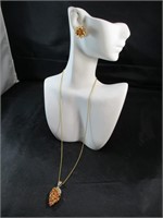 Earrings & Princess Necklace w/ Pendant