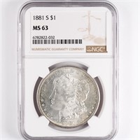 1881-S Morgan Dollar NGC MS63