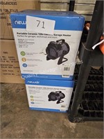 2- newair portable electric garage heaters