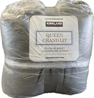 Signature Queen Size Plush Blanket, Dark Grey ^