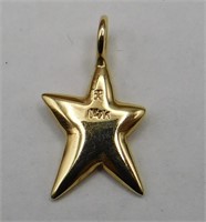 14k Gold Star Pendant Signed