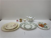Vintage Dishes, Tea Pot, Etc