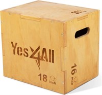 Yes4All 3 in 1 Wood Plyo Box with 4 Different Sizy