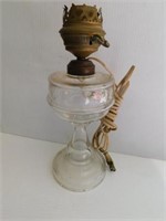 Electrified glass oil lamp base