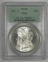 1881-S Morgan Silver $1 OGH PCGS MS64