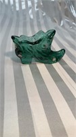 Fenton Willow Green Cat Slipper HAND PAINTED