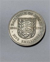 1966 Bailiwick Of Jersey 5 Shilling Coin