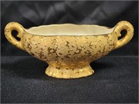 VINTAGE HAND-DECORATED WEEPING BRIGHT GOLD BOWL