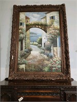 Massive European Landscape ornate frame