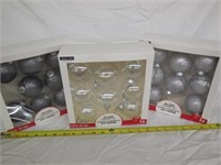 (3) Misc Glass Ornament Packs, Clear,
