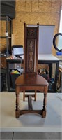 VINTAGE SOLID WOOD CARVED CHAIR