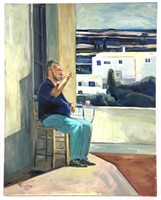 Peter Bruning Oil Painting, On Paros: The Drinker