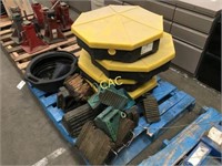 Pallet of Tire Stops and Oil Bins