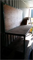 Large Steel workbench Welded With Wood Top W Back