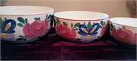 Vintage Hand Painted Germany Ceramic Nesting Bowl