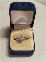 antique sterling filgree & white sapphire? ring