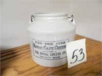 Royal Cafe Cheese Adv. Crock Jar w/ Lid &