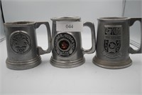 3 Large Pewter Mugs
