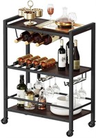 3 TIER COFFEE AND WINE CART WITH WHEELS