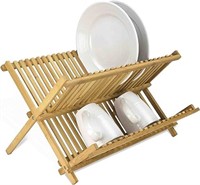 (U) HOME BASICS Foldable Bamboo Dish Drainer,18 by