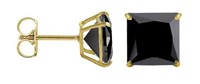 14k Gold Princess 3.92ct Black Onyx Earrings