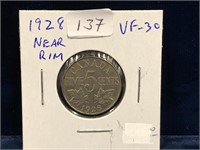 1928  Canadian Nickel  VF30
