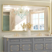 NEW $470 60 x 30 Inch Brushed Gold Bathroom Mirror