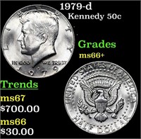 1979-d Kennedy Half Dollar 50c Grades GEM++ Unc