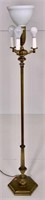 Brass Stiffel floor lamp, octagon base, 58.5" tall