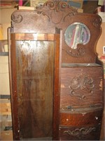 Oak veneer secretary bookcase