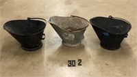 3 Metal Coal  buckets