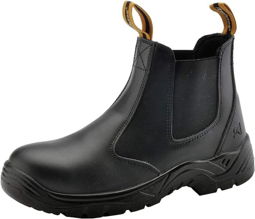 ULN-Mens Chelsea Work Boots Steel Toe Safety Boots