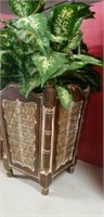 Artificial plant in large planter