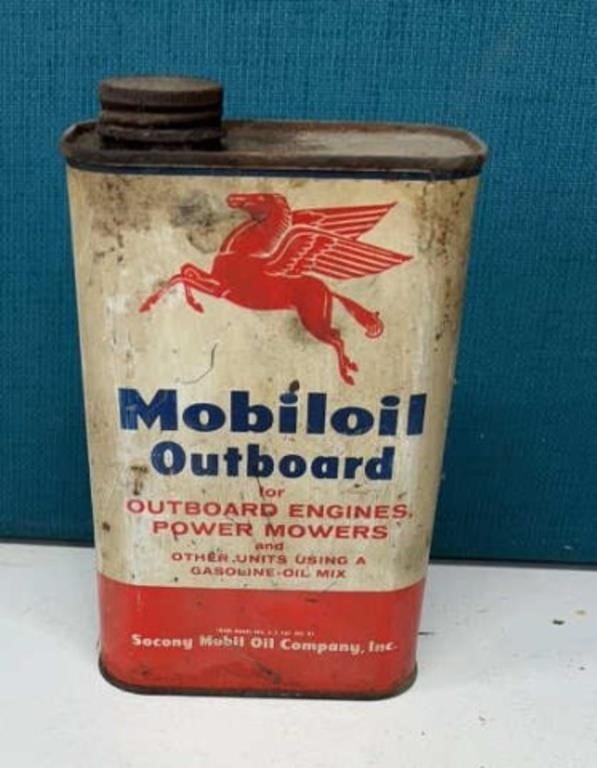 Mobiloil outboard oil can