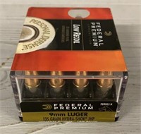 (20) Sealed Rounds 9mm Luger Ammo Hydra Shock