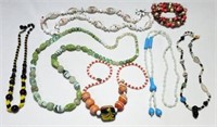 Lot Vintage Glass Bead Necklaces Bracelet
