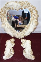 Vintage Plaster Cherubs & Mirror