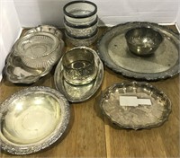 10 SILVERPLATE SERVING PIECES