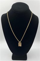 14k Rope Chain w/ 14k Nugget Pendant - 24.4g TW