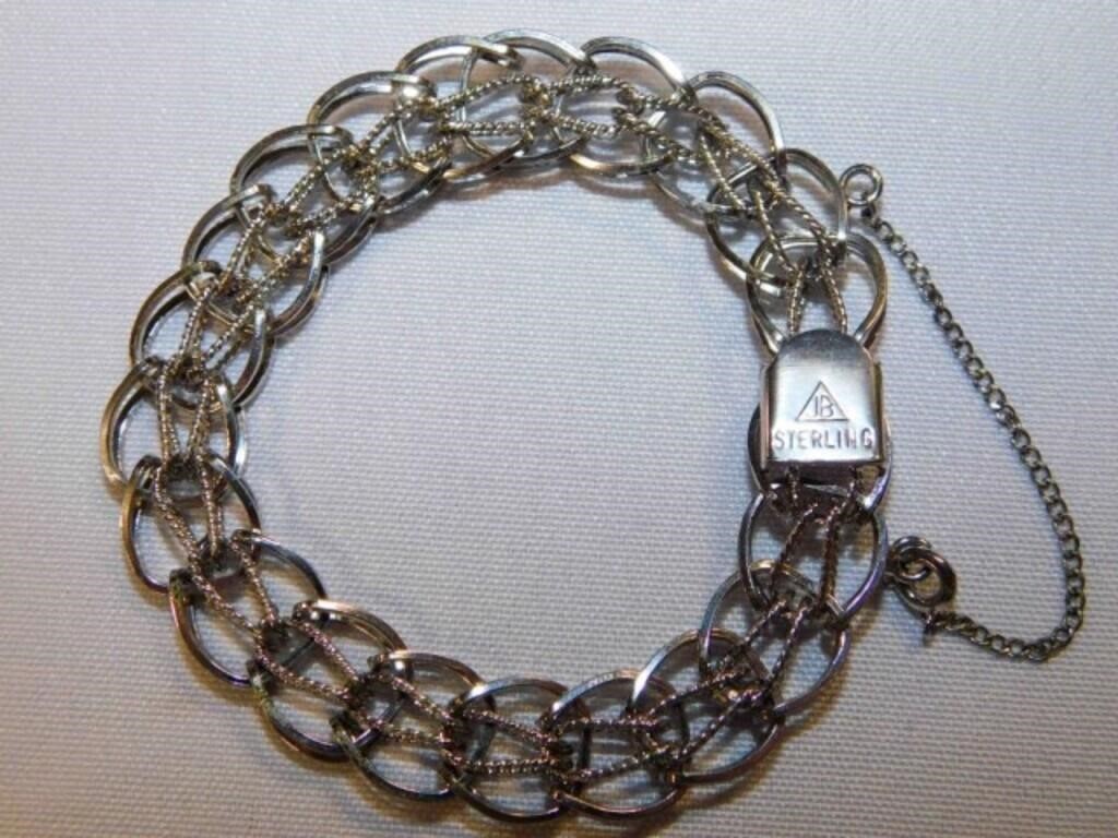 7" Sterling double-sided charm bracelet