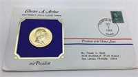 Chester A. Arthur Presidential Medals Cover