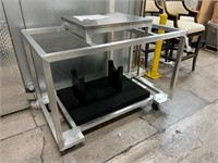 Stainless table on wheels for meat slicer 8824